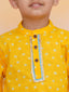 KID1 Aisha Bandhani Sharara Set For Girls With Chandaa Bandhani Kurta Pyjama For Boys - Pink & Yellow
