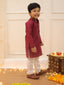 KID1 Embroidered Kurta and Pyjama Set Maroon