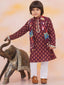KID1 Nawab Long Jacket Kurta Set Wine
