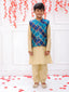 KID1 Bandhani Bundi With Gold Kurta Pyjama Green