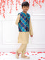 KID1 Bandhani Bundi With Gold Kurta Pyjama Green
