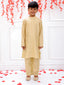 KID1 Bandhani Bundi With Gold Kurta Pyjama Orange