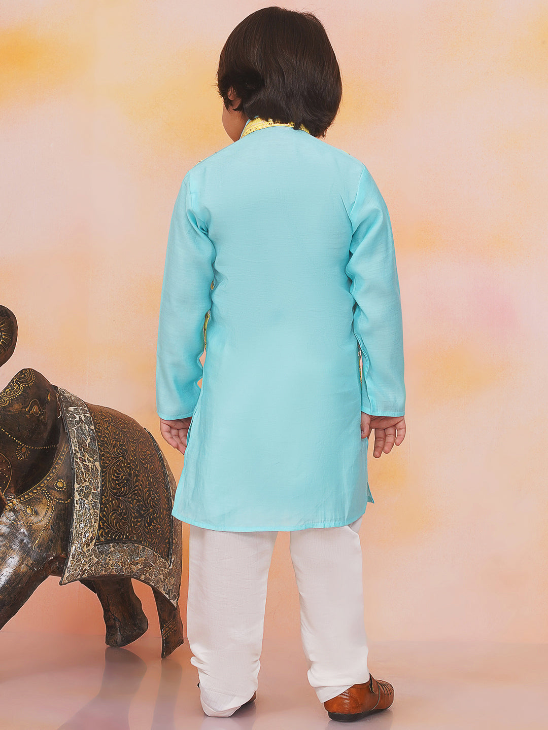 KID1 Kaancha Jacket Kurta Pyjama Set Yellow