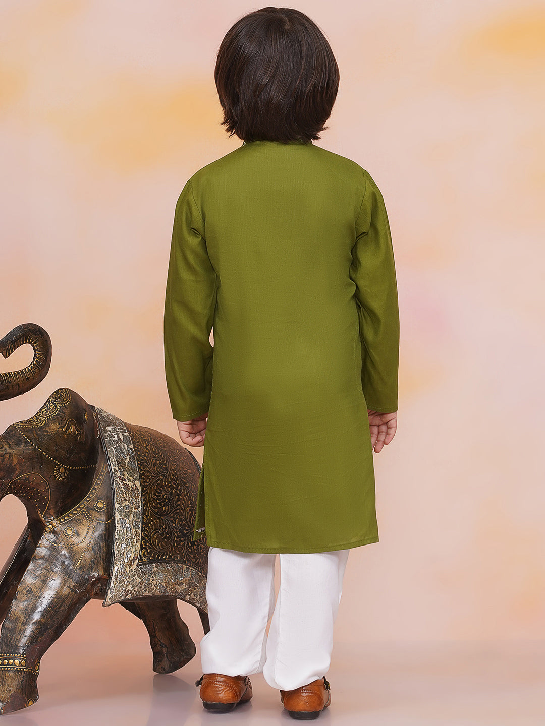 KID1 Mirror Shimmer Rayon Kurta Pyjama Green