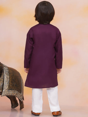 KID1 Mirror Shimmer Rayon Kurta Pyjama Purple