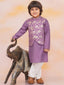 KID1 Attached Jacket Silk Kurta Set Purple