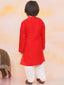 KID1 Attached Jacket Silk Kurta Set Red