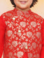 KID1 Attached Jacket Silk Kurta Set Red