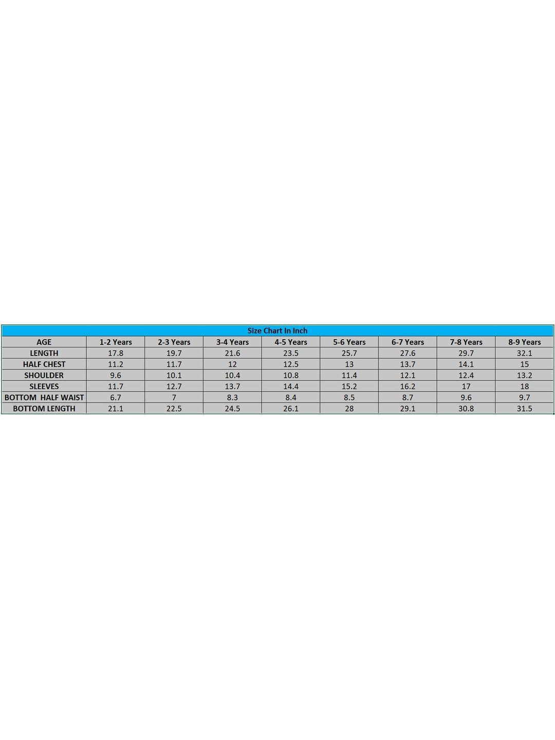 Size Chart