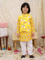 KID1 Nandi Motif Jacket Kurta Set  Yellow
