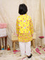 KID1 Nandi Motif Jacket Kurta Set  Yellow