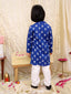 KID1 Floral Tiny Threads Kurta Pajama Set Blue