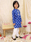 KID1 Floral Tiny Threads Kurta Pajama Set Blue