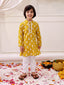 KID1 Floral Tiny Threads Kurta Pajama Set Musturd