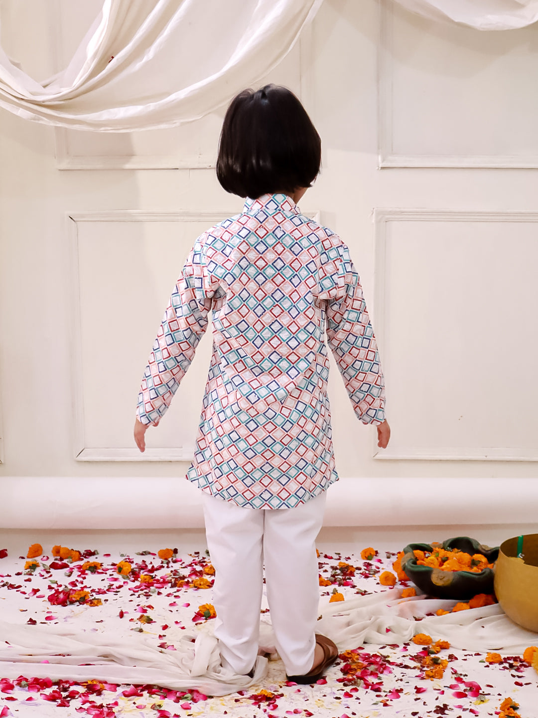 KID1 Embroidered Thread Kurta Pajama Set Multi