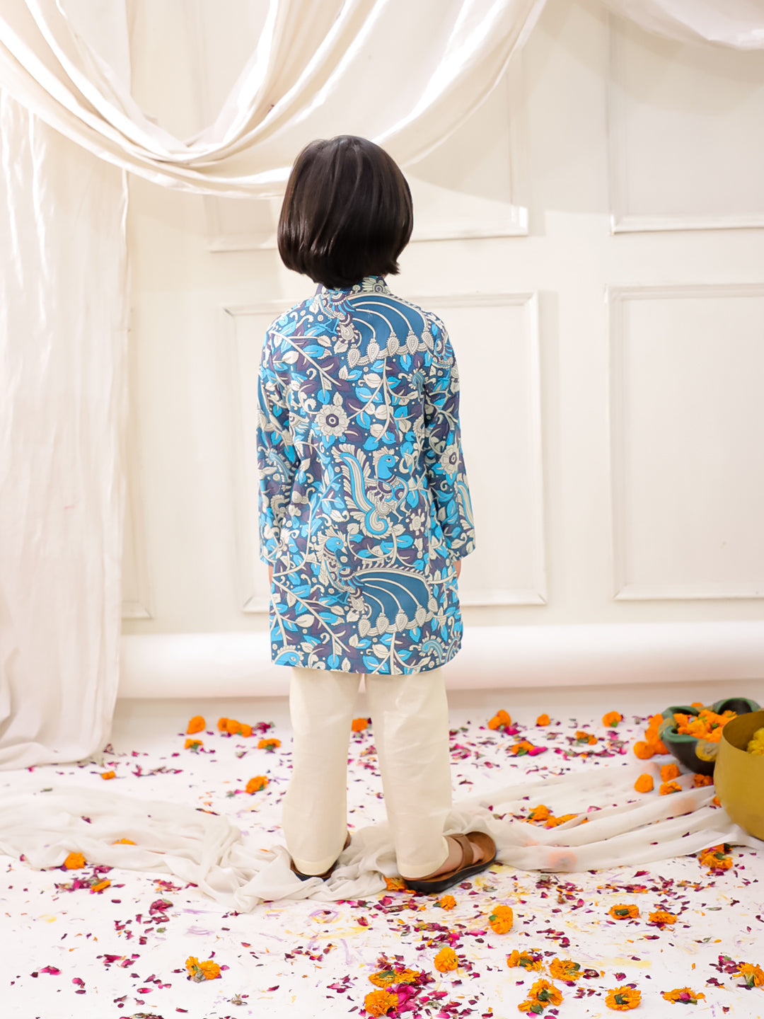 KID1 Madhubani Print Kurta Pajama Blue