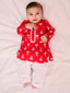 KID1 Infants Floral Tiny Threads Kurta Pajama Set Red
