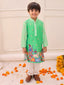 KID1 Krishna Slim-Fit Printed Kurta Pyjama Green
