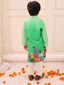 KID1 Krishna Slim-Fit Printed Kurta Pyjama Green