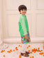 KID1 Krishna Slim-Fit Printed Kurta Pyjama Green