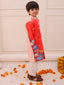 KID1 Krishna Slim-Fit Printed Kurta Pyjama Orange