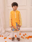 KID1 Krishna Slim-Fit Printed Kurta Pyjama Yellow