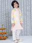 KID1 Dew Drop Jacket With Kurta And Pyjama Set Peach