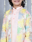 KID1 Dew Drop Jacket With Kurta And Pyjama Set Peach