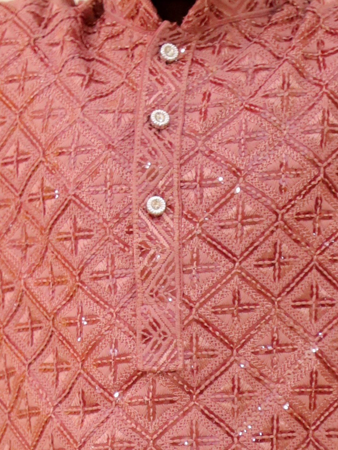 Kid One Sequins Work Kurta Pajama Set Pink