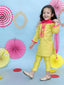 KID1 Zoyaa Kurti With Pants And Sequin Stole Dupatta Yellow
