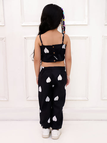 KID1 Tiny Hearts Top And Joggers Set Black