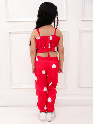 KID1 Tiny Hearts Top And Joggers Set Red
