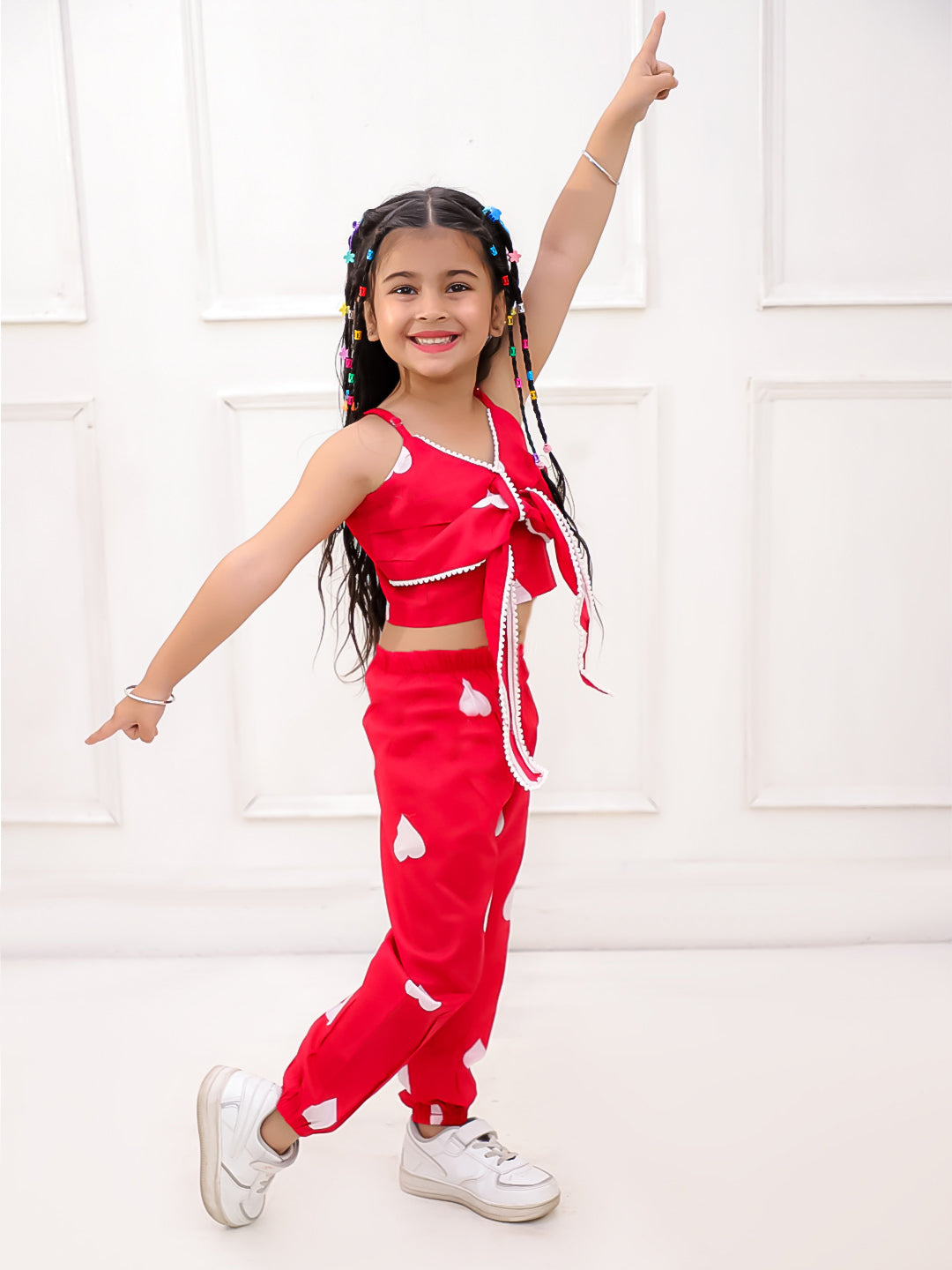 KID1 Tiny Hearts Top And Joggers Set Red