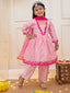 KID1 Chanda Buti Anarkali Pant With Dupatta Pink