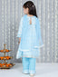 KID1 Floral Printed Kurti Palazzo With Dupatta Blue