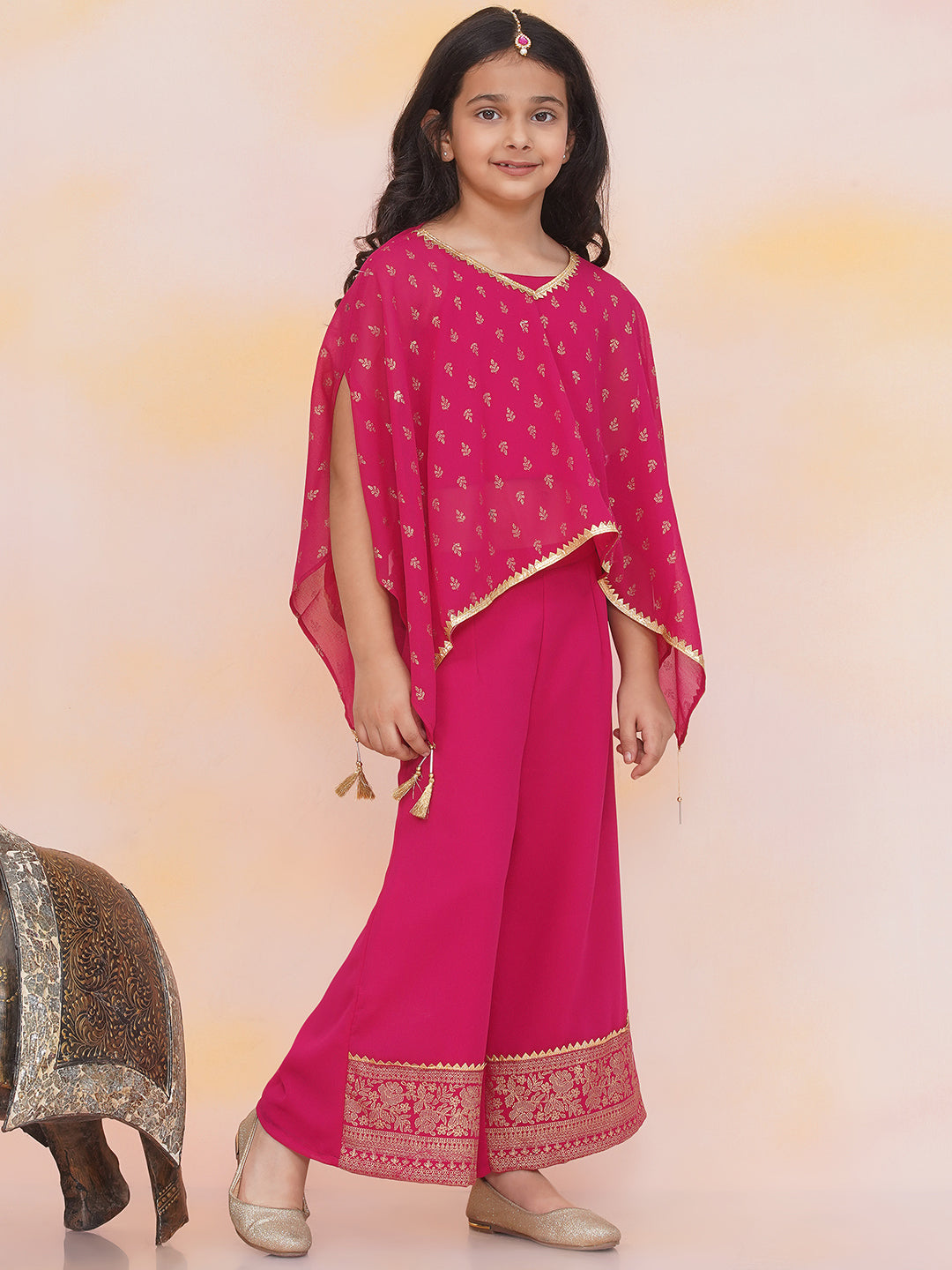 KID1 Sana Kaftan Palazzo Set With Inner Pink