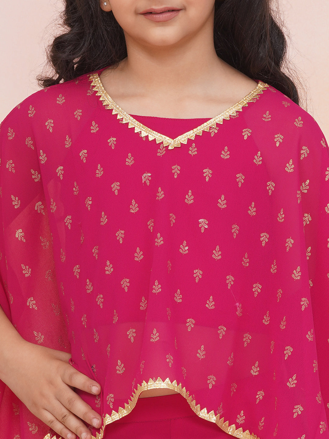 KID1 Sana Kaftan Palazzo Set With Inner Pink