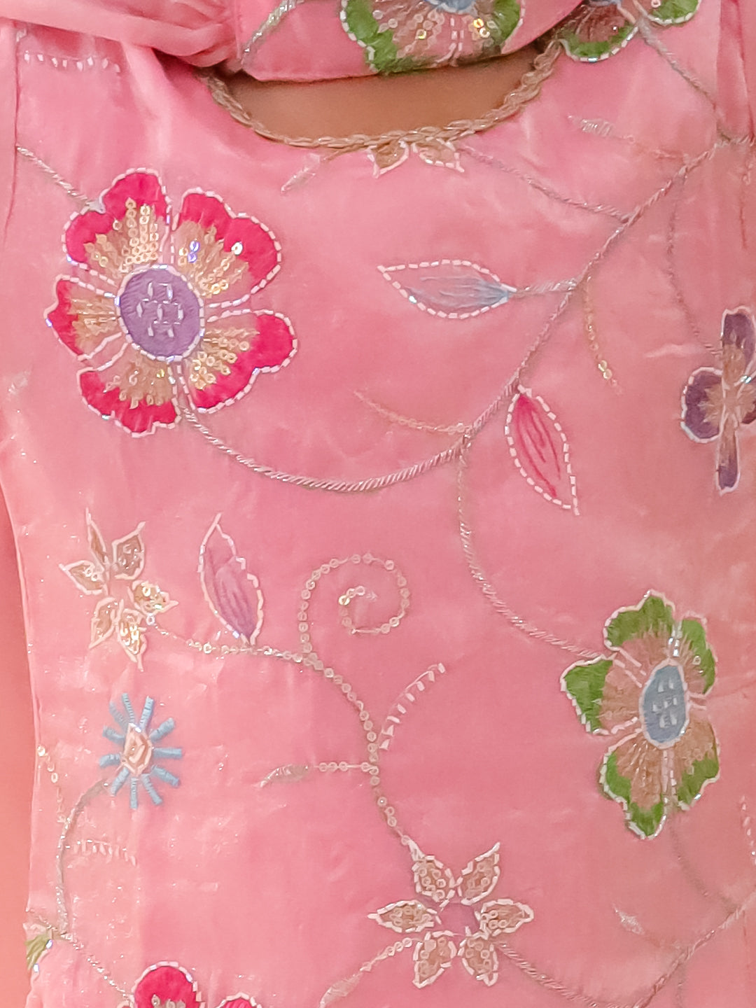 KID1 Blossom Kurti Plazzo with Dupatta Pink