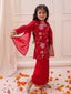 KID1 Blossom Kurti Plazzo with Dupatta Red
