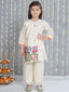 KID1 Emroidered Kurti With Plazzo Offwhite