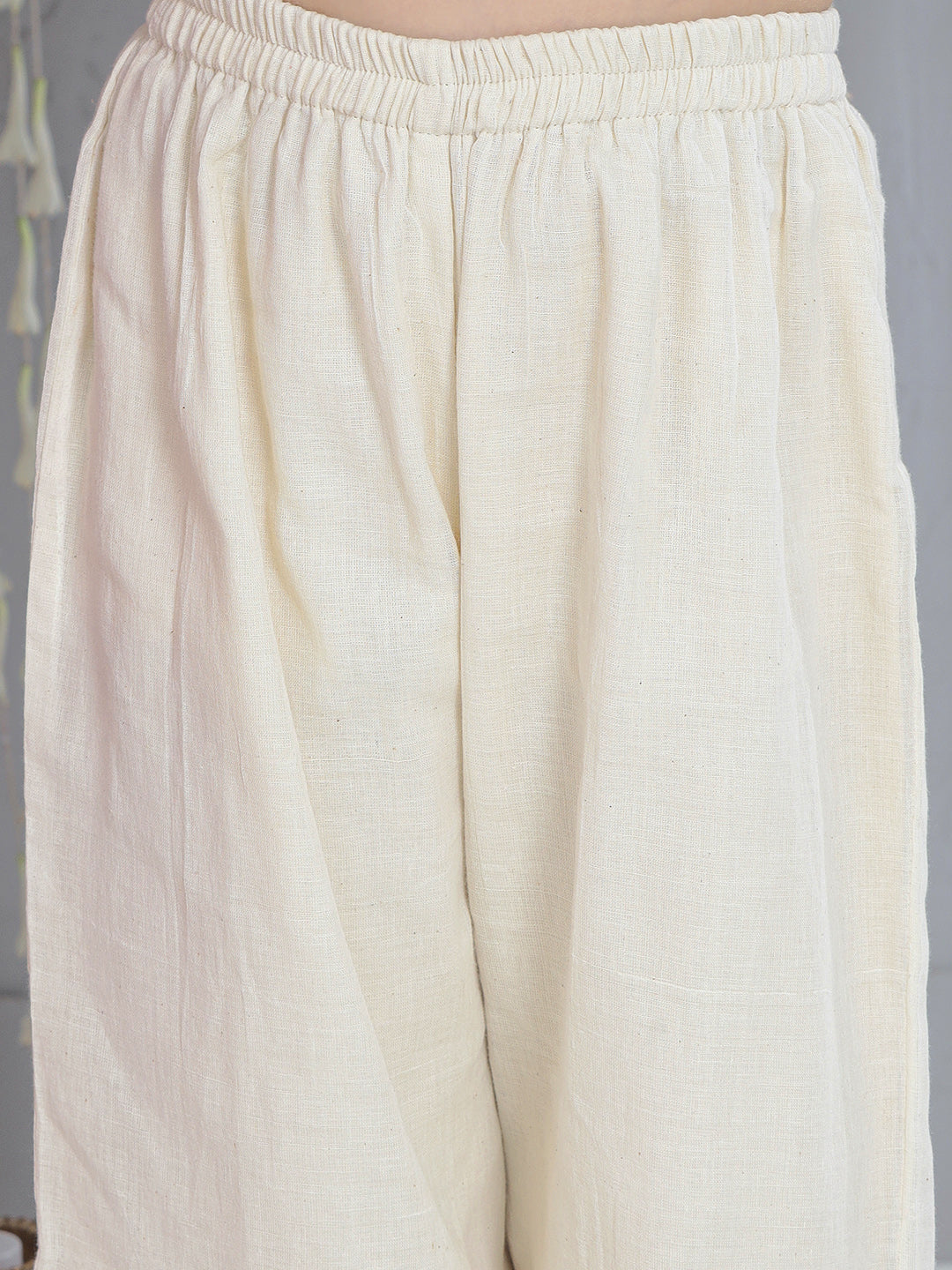 KID1 Emroidered Kurti With Plazzo Offwhite