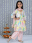 KID1 Dew Drop Kurti Plazzo Pant With Dupatta Peach