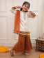 Kid One Jacquard Kurti Plazzo Set Offwhite