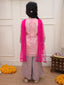 Kid One Jacquard Kurti Plazzo Set Pink