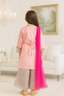 Kid One Jacquard Kurti Plazzo Set Pink