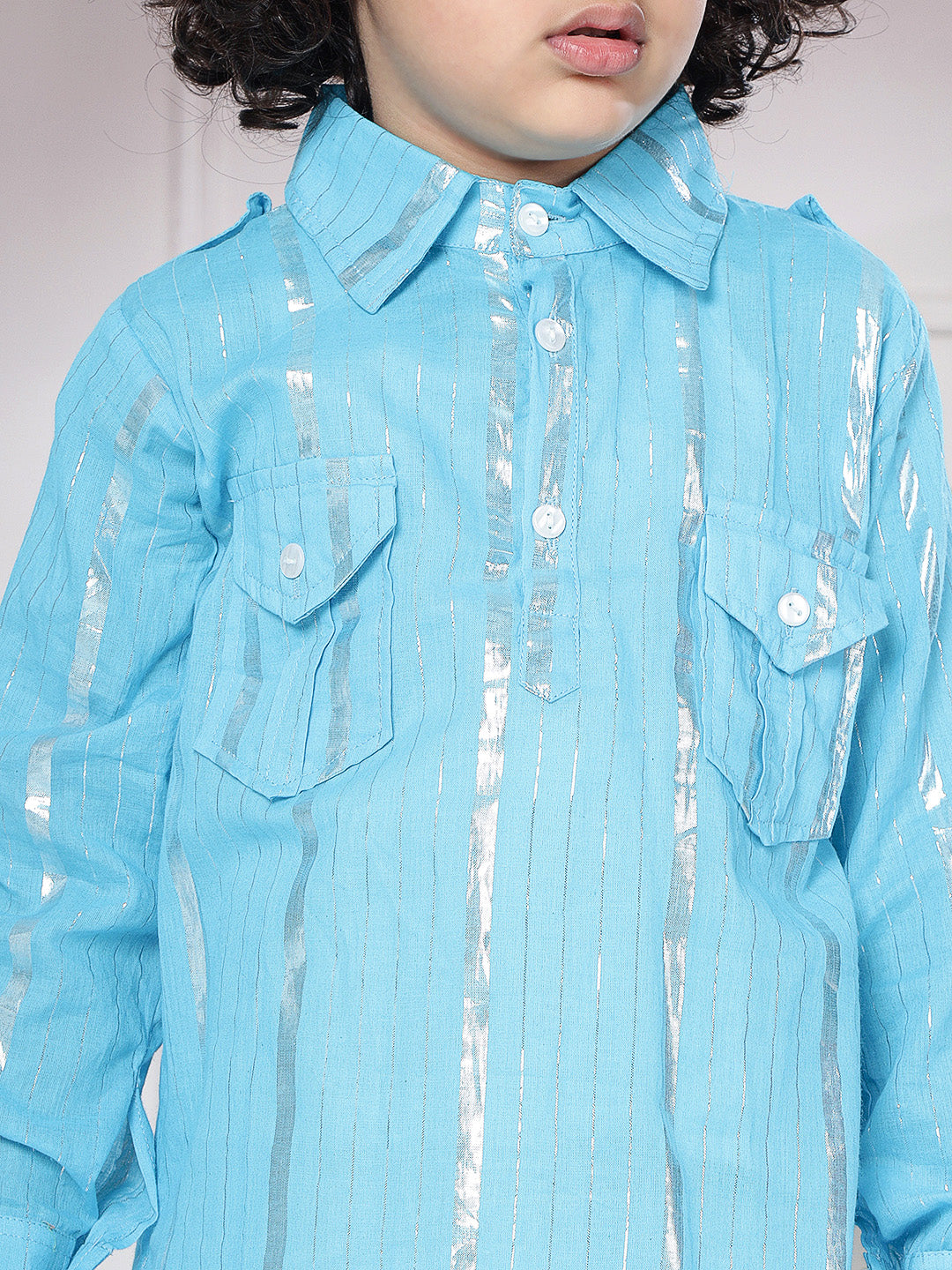 Kid One Pathani Kurta with Salwar Blue