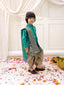 KID1 Thala Silk Scarve Sherwani Dhoti Set Green