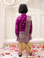 KID1 Sequins Cape Gown Pattu For Girl With Thala Silk Scarve Sherwani Dhoti Set For Boys - Purple