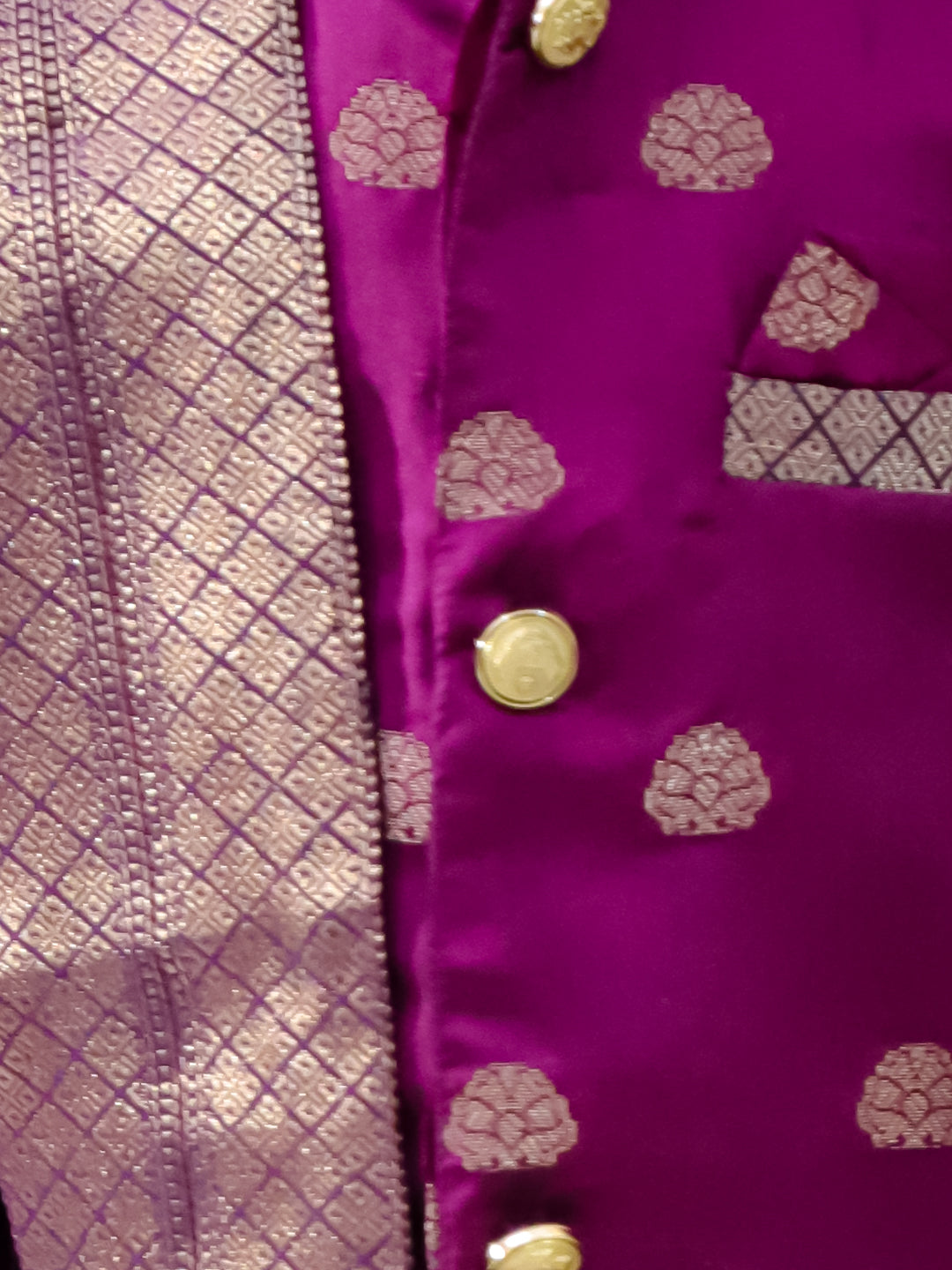 KID1 Sequins Cape Gown Pattu For Girl With Thala Silk Scarve Sherwani Dhoti Set For Boys - Purple
