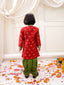 KID1 Royal Sherwani Dhoti Set Red